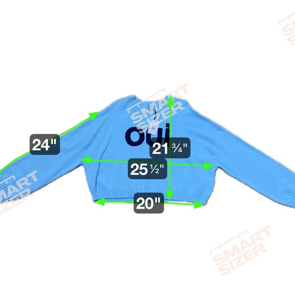 Sincerely Jules Women’s Size L Oui Oversized Cropped Sweater Top Light Blue NWT - Picture 7 of 8